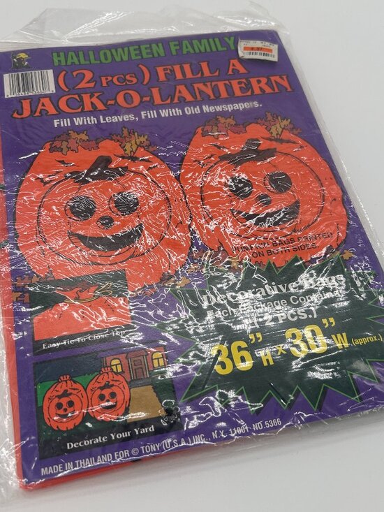 Other - Vintage Halloween~Fill A Jack-O-Lantern~Lawn Leaf Bags~2 pcs~36in tall 30in wide